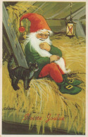 PAPÁ NOEL Feliz Año Navidad Vintage Tarjeta Postal CPSMPF #PKG364.ES - Santa Claus