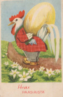 PASCUA POLLO HUEVO Vintage Tarjeta Postal CPA #PKE071.ES - Ostern