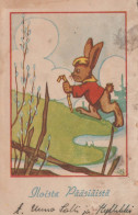 PASCUA HUEVO CONEJO Vintage Tarjeta Postal CPA #PKE199.ES - Pasqua