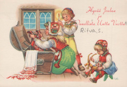 Feliz Año Navidad NIÑOS Vintage Tarjeta Postal CPSMPF #PKD190.ES - Anno Nuovo