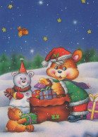 Feliz Año Navidad OSO Animales Vintage Tarjeta Postal CPSM #PBS180.ES - Neujahr