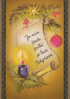 Feliz Año Navidad VELA Vintage Tarjeta Postal CPSM #PBA132.ES - Neujahr