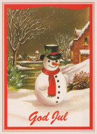 Feliz Año Navidad MUÑECO DE NIEVE Vintage Tarjeta Postal CPSM #PAZ618.ES - New Year