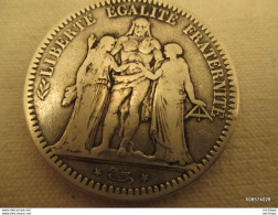 5 Franc Argent Hercule 1848 A - 5 Francs