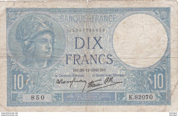 Billet De  10 Francs  Minerve  1940 - 10 F 1916-1942 ''Minerve''