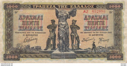 GRECE  Billet De  5000  Drachmes  1942 - Greece