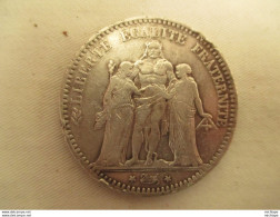 5 Franc  Argent Hercule 1875  Belle Pièce  D'époque - Non Classés