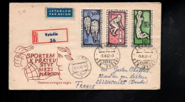 TCHECOSLOVAQUIE AFFRANCHISSEMENT COMPOSE SUR LETTRE RECOMMANDEE POUR LA FRANCE 1962 - Covers & Documents