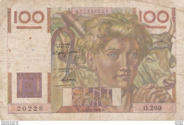 100 Francs  - Jeune  Paysan  A . 2 .12 - 1948 1952   -  0. 269 - 100 F 1945-1954 ''Jeune Paysan''