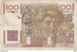 100 Francs  - Jeune  Paysan C . 3 - 4   1952   -  S 439 - 100 F 1945-1954 ''Jeune Paysan''