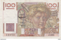 100 Francs  - Jeune  Paysan F .2 -10 -   1952   -  J. 490   Sup - 100 F 1945-1954 ''Jeune Paysan''