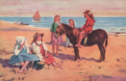 ESEL Tiere Kinder Vintage Antik Alt CPA Ansichtskarte Postkarte #PAA012.DE - Donkeys