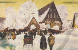 Neujahr Weihnachten KIRCHE Vintage Ansichtskarte Postkarte CPSMPF #PKD626.DE - Neujahr