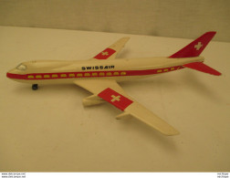 Avion Miniature Swissair Schuco Moteur A Clef - Fonctionne - 28 Cm Sur 24 Cm - Avions & Hélicoptères