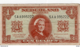 PAYS - BAS - NEDERLAND -  BILLET DE 1 GULDEN DE 1945 TTB. - Other & Unclassified