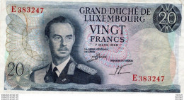 BILLET - LUXEMBOURG - 20 Francs  1966 - Luxembourg