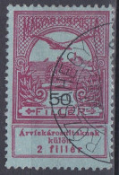 Hongrie 1913 Mi 140  Turul Sur La Couronne De Saint-Étienne Aide Aux Victimes Des Inondations    (A16) - Used Stamps