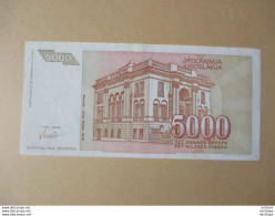 YOUGOSLAVIE 5000 DINARA 1993 TRES BEL ETAT - Yugoslavia