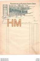 1905 - 51   REIMS  - Facture - Lettre  A  Entête    - MANUFACTURE DE PLATEAUX PLEIN & CREUX - LELIEVRE AINE - 1900 – 1949