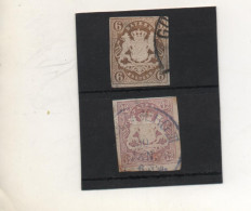 ALLEMAGNE   BAVIERE   2 Timbres   Y&T: 18 Et 21    Oblitérés - Oblitérés