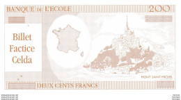 SPECIMEN   200 Francs   Uniface - Specimen