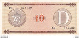 Cuba 10 Diez  Pesos Certificado De  Divisa - Cuba