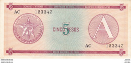 Cuba 5 Cinco Pesos Certificado De  Divisa - Cuba