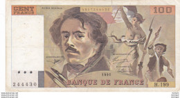 Billet France    100 Francs  Delacroix Ce Billet A  Circulé    Juste 1 épinglage - 100 F 1978-1995 ''Delacroix''