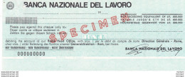 Billet Fictif -  Cheque  - Italie   - Banque  Nationale  - - Specimen