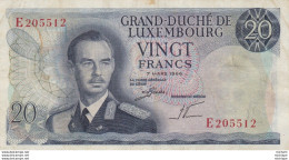 Luxembourg  20 Francs    Ce Billet  A Circulé - Luxembourg