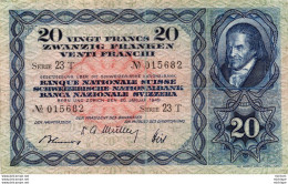 Billet   SUISSE 20 FRANCS  1949  N° 015682 Serie  23 T Ce Billet A Circulé - Schweiz