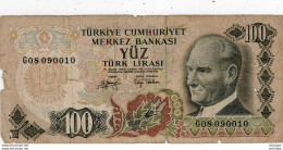 1970 Turkey 100 Yuz Turk Lirasi - Türkei