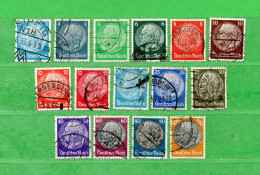 (Us8) Germania Reich - 1932-33 - Lots De 15 Timbres. De La Serie  Yv. 441 à 461. Used - Oblitérés