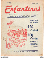 COLLECTION ENFANTINES 1954 - COQ D'EN HAUT - COQ D'EN BAS - ECOLE DE VILLENEUVE CHAUVIGNY  - VIENNE - 20X15 - 6-12 Jahre