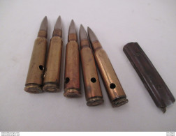 5 Balles Démilitarisées  De Mas 36  - Cal. 7,5 - 54 - Decorative Weapons