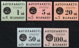 Finland Suomi 1949 Auto-Packet Stamps 5 Values MH - Ungebraucht
