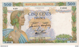 500 Francs La Paix GK 1.10 . 1942 . G K -  P 6946 - 500 F 1940-1944 ''La Paix''