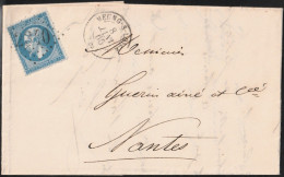 1865 France Postally Travelled Cover - 1862 Napoléon III