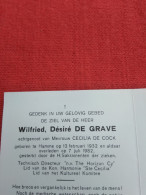 Doodsprentje Wilfried Désiré De Grave / Hamme 02/1932 - 7/1982 ( Cecilia De Cock ) - Religion & Esotérisme