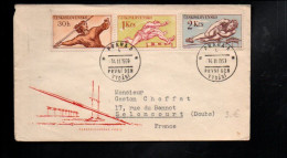 TCHECOSLOVAQUIE AFFRANCHISSEMENT COMPOSE SUR LETTRE POUR LA FRANCE 1959 - Covers & Documents