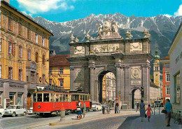 Trains - Tramways - Alpenstadt Innsbruck - Triumphpforte - Automobiles - Carte Dentelée - CPM - Carte Neuve - Voir Scans - Strassenbahnen