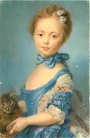 Art - Peinture - Perronneau - Jeune Fille Avec Un Petit Chat - National Gallery - Portrait - CPSM Format CPA - Voir Scan - Pittura & Quadri