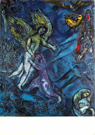 Art - Peinture - Marc Chagall - Message Biblique - La Lutte De Jacob Et De L'Ange - CPM - Voir Scans Recto-Verso - Pittura & Quadri