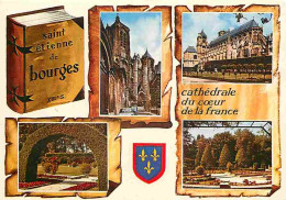 18 - Bourges - La Cathédrale Saint Etienne - Multivues - Blasons - Carte Neuve - CPM - Voir Scans Recto-Verso - Bourges