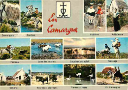 13 - Camargue - Multivues - Chevaux - Blasons - Gardians - Flamme Postale - CPM - Voir Scans Recto-Verso - Sonstige & Ohne Zuordnung