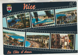 Nice 06  Carte Circulée Timbrée Vues Generale De La Baie Des Anges  Multivues ( 6 ) Souvenirs - Autres & Non Classés