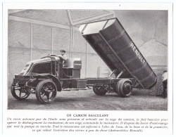 1926 - Iconographie - Camion Basculant Renault - Non Classés