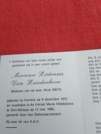 Doodsprentje Hortensia Van Handenhove / Hamme 9/12/1912 Sint Niklaas 11/5/1984 ( Alois Weyn ) - Religion &  Esoterik