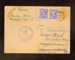 "BIZONE" 1946, Postkarte Mit "ZENSUR" (U.S. CIVIL CENSORSHIP) Ex Hamburg, Nachsendung (A2186) - Brieven En Documenten