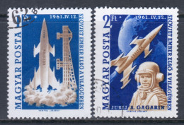 Hungary 1961 Mi# 1753-1754 A Used - 1st Man In Space, Yuri A. Gagarin - Used Stamps